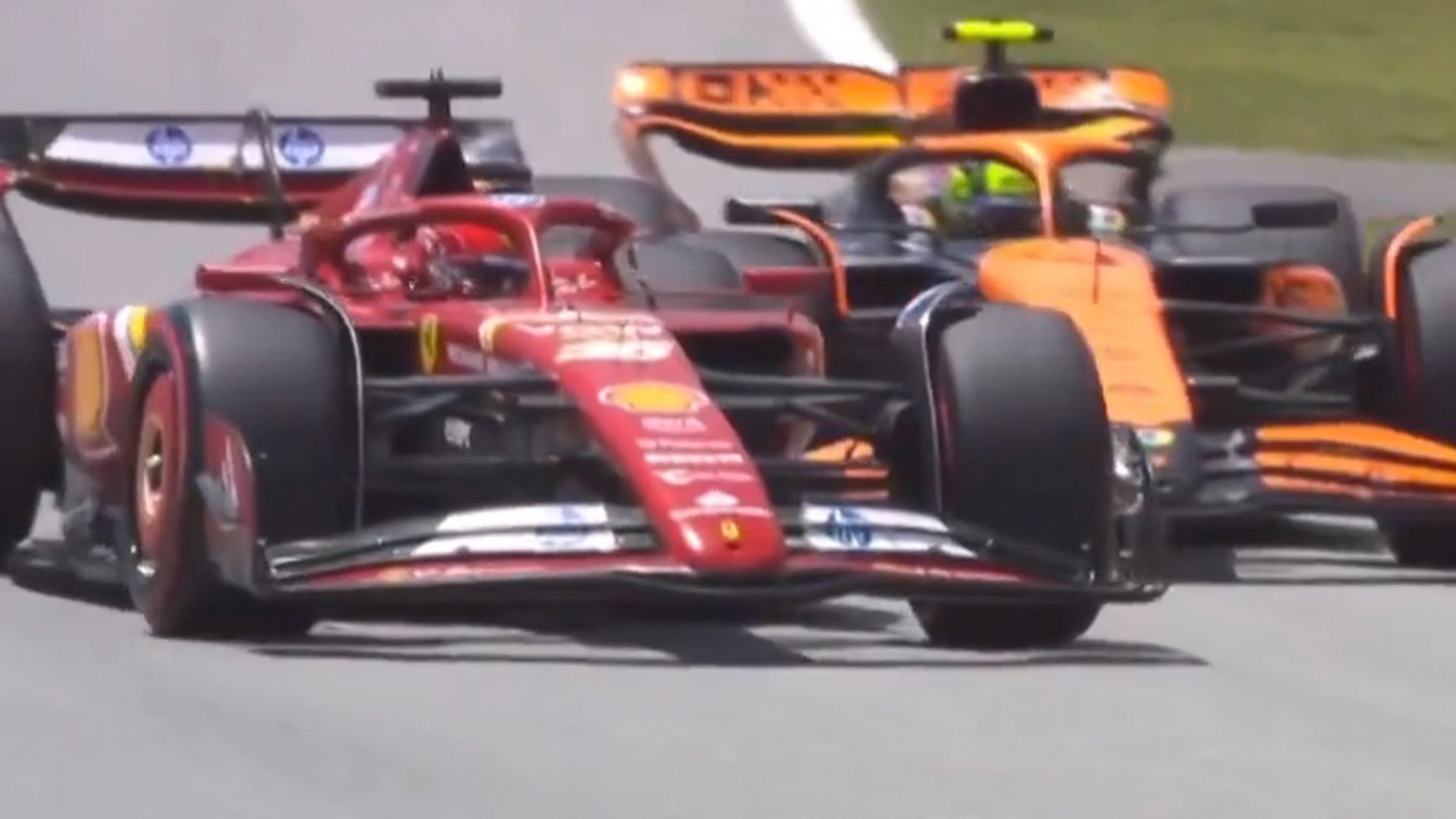 Charles Leclerc in X-rated rant at Lando Norris caught live on Sky Sports as he escapes punishment for shock collision