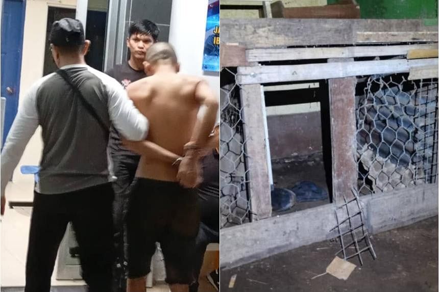 Escaped convict found hiding in chicken coop hours after jumping off court building in Sabah
