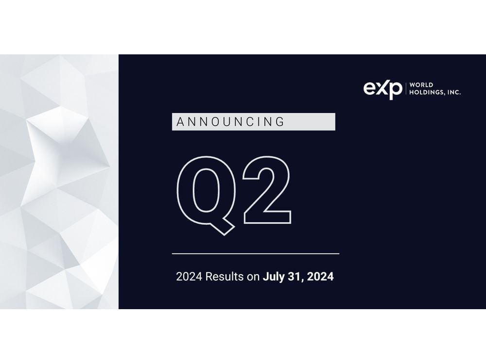 eXp World Holdings to Announce Second Quarter 2024 Results on July 31, 2024