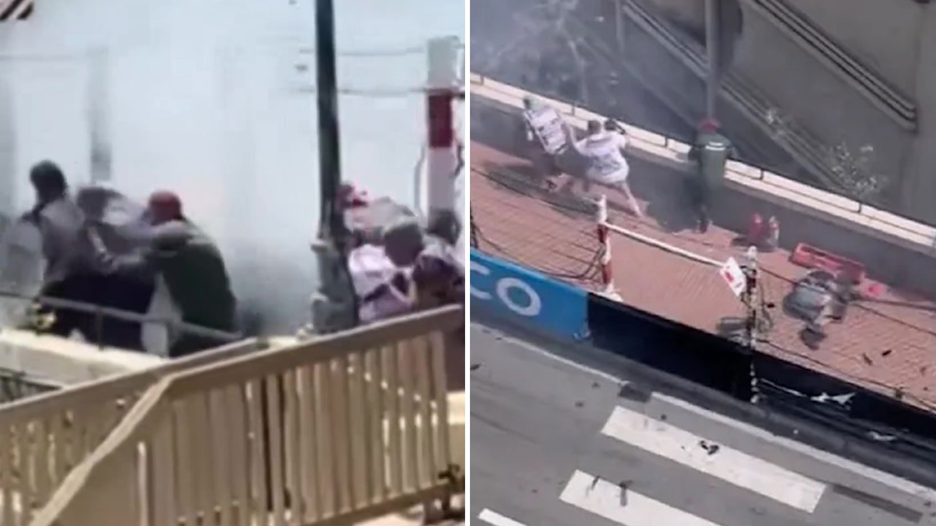 F1 photographer rushed to hospital after being struck by flying debris following shocking first-lap crash at Monaco GP