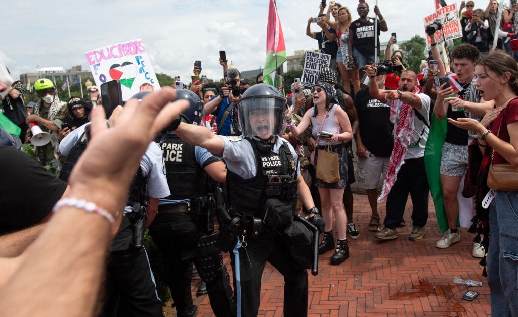 Scenes From D.C. of the Protests and Clashes as Netanyahu Spoke to Congress