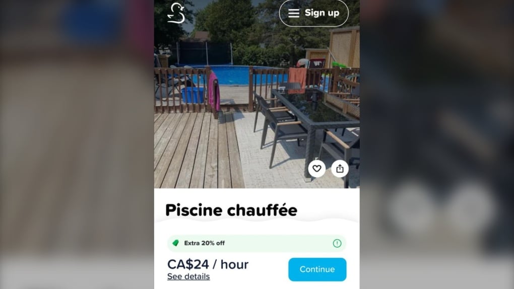 Family rents Quebec woman's pool on app without her consent