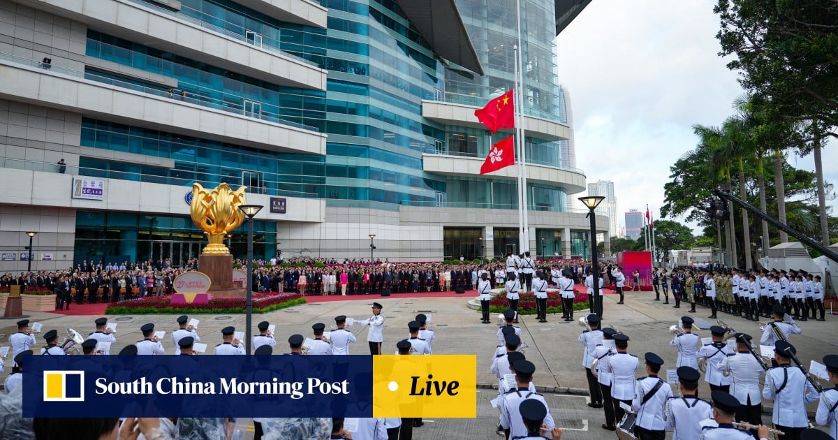 Hong Kong marks 27th anniversary of return to Chinese rule with flag-raising ceremony, fly-past