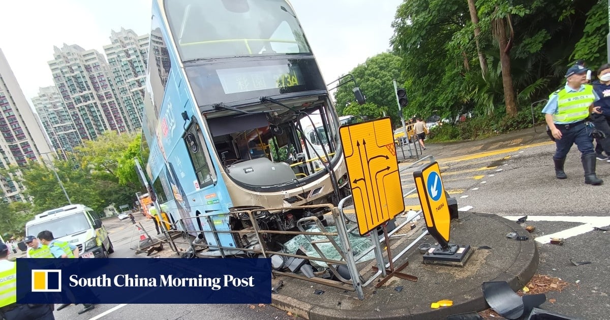 Hong Kong truck driver arrested for allegedly running red light in crash with bus, 7 hurt