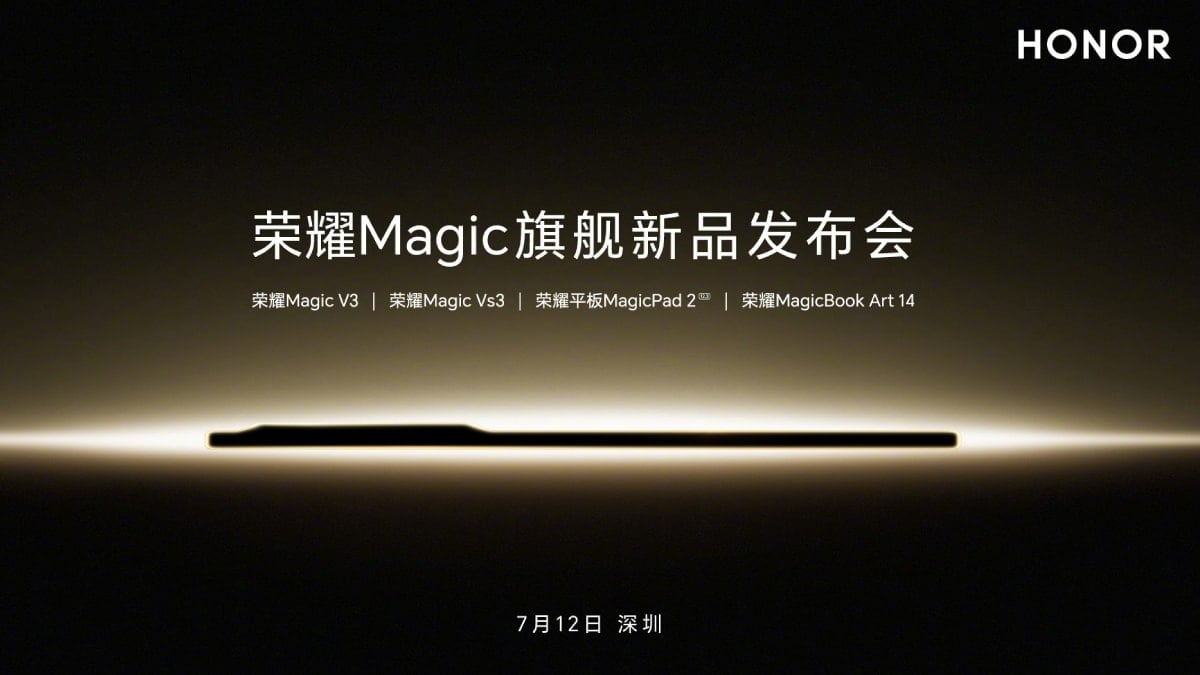 Honor Magic V3, Magic Vs3, MagicPad 2 Launch Date Set for July 12; Honor MagicBook Art 14 to Follow