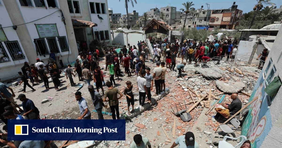 Israeli air strike hits school in Gaza, killing at least 30, officials say