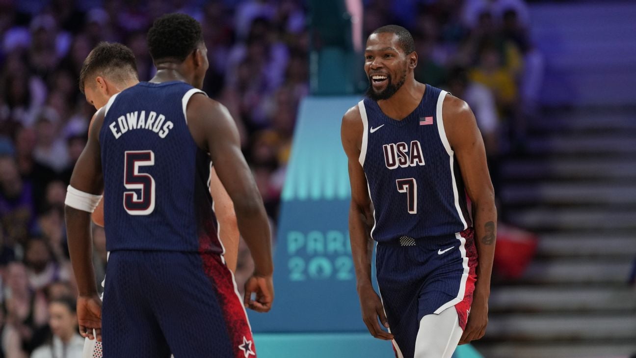 KD shows out in return: Takeaways from Team USA's Olympic win over Serbia