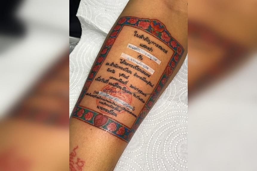 Man tattoos marriage certificate to celebrate nearly two decades of love