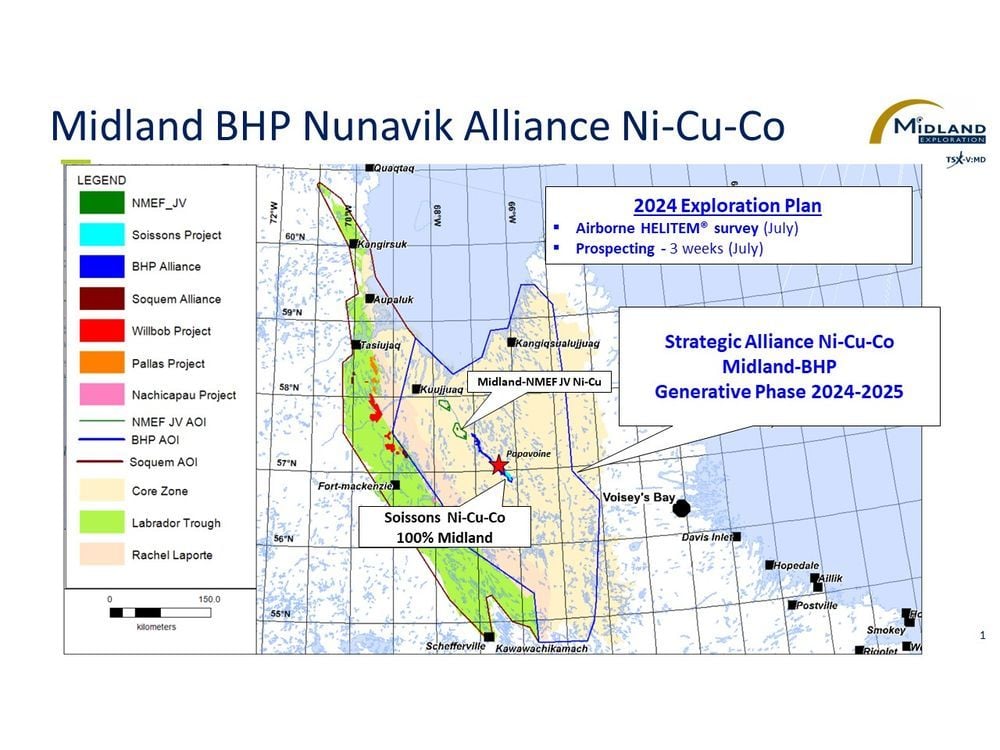 Midland Begins a Major Exploration Program for Nickel and Copper in Nunavik, Quebec Under Its Strategic Alliance With BHP