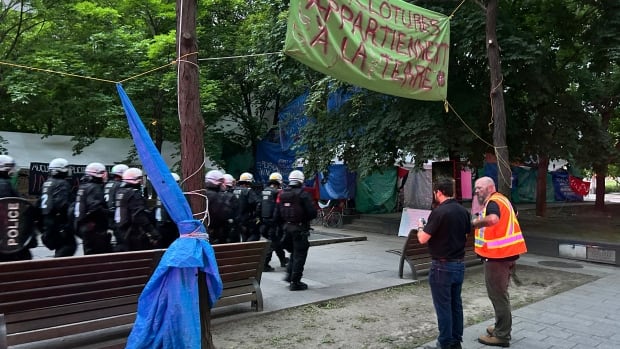 Montreal police remove protesters from pro-Palestinian encampment at Victoria Square