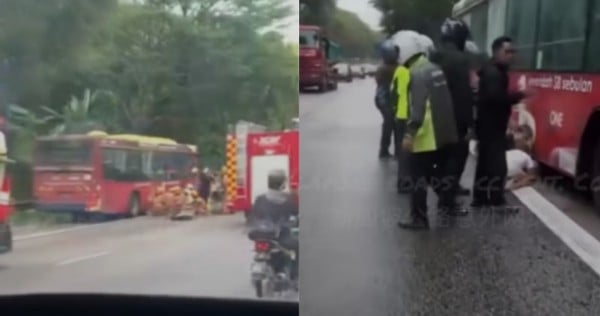 Motorcyclist killed after being trapped under bus on BKE