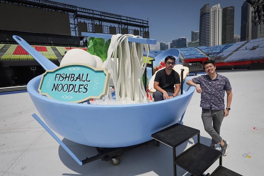 NDP 2024: Giant bowl of fishball noodles, plate of nasi lemak among large props to evoke nostalgia 
