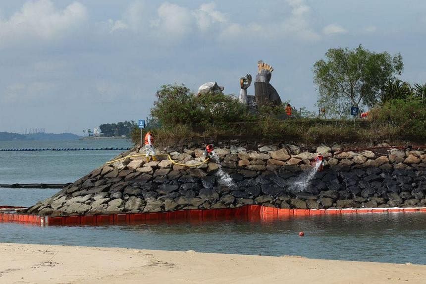 Oil spill cleanup: Rock bund cleaning is under way as progress has been made, says Grace Fu 