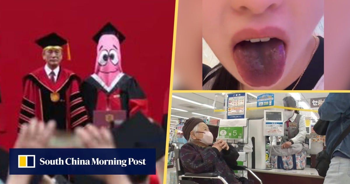 Quirky news: China graduation student in cartoon outfit, black tongues after meal, Japan slow service