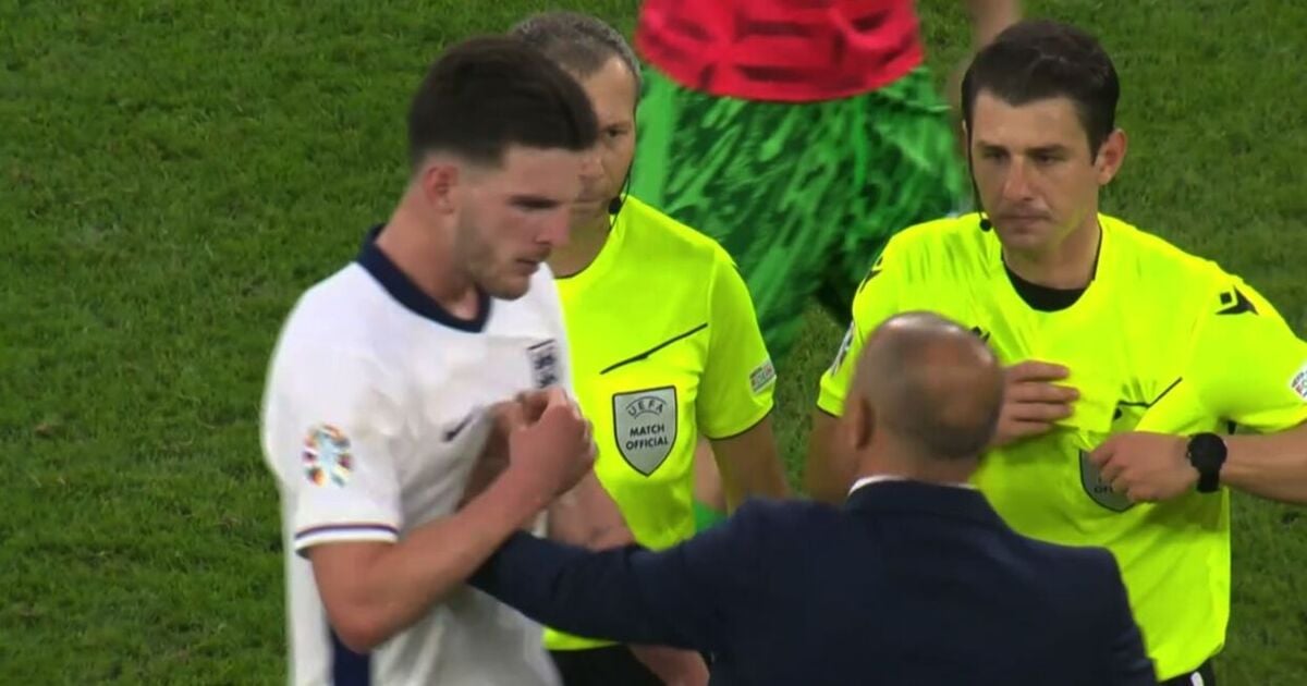 Reason Declan Rice was furious with Slovakia boss and insult he was seen hurling at him