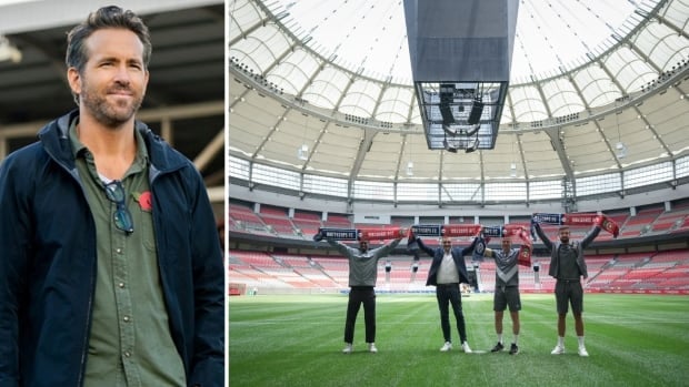 Ryan Reynolds in Vancouver for Whitecaps-Wrexham soccer match