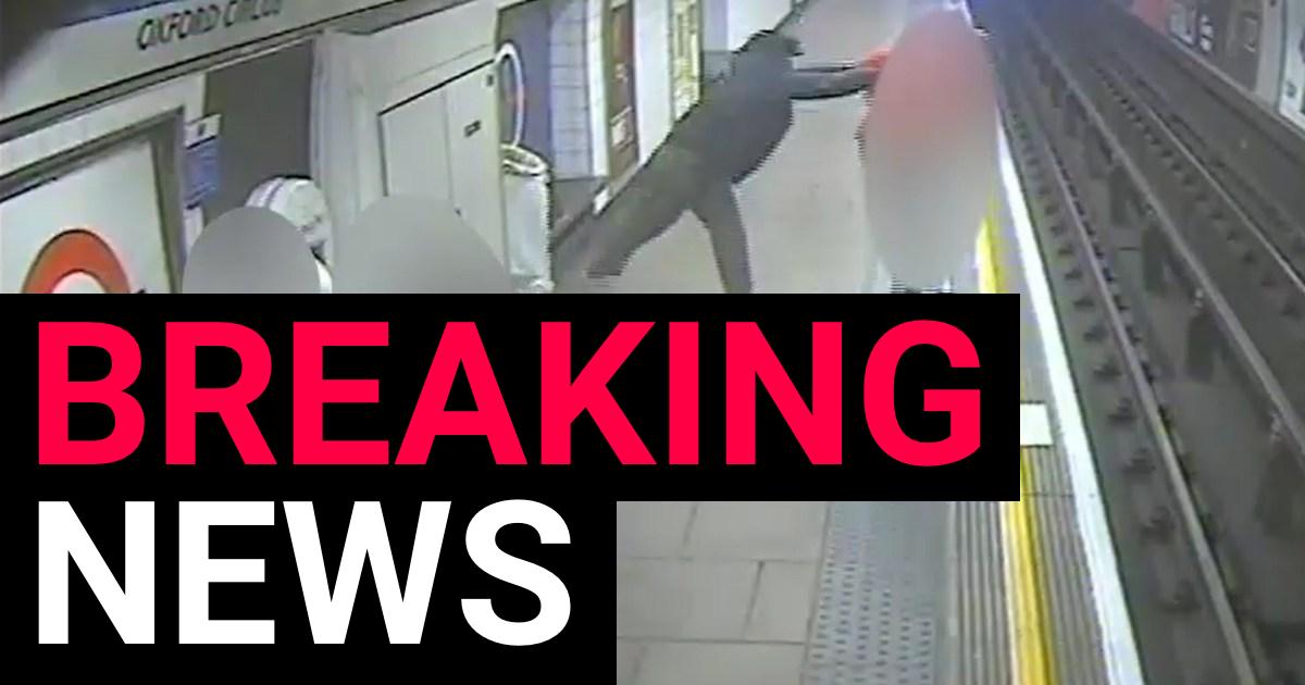 Shocking moment man shoves Tube passenger onto tracks at Oxford Circus station