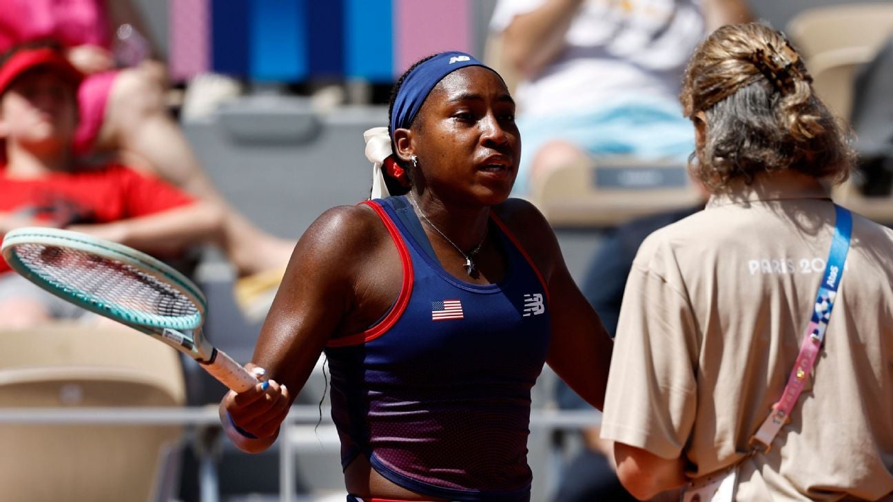 Tearful Gauff argues with ump, loses at Olympics