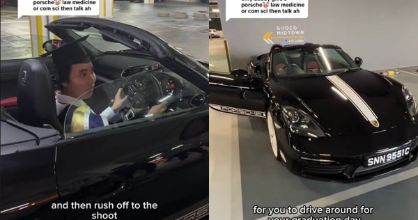 This young man drove a Porsche sports car to uni graduation, here's how he snagged it