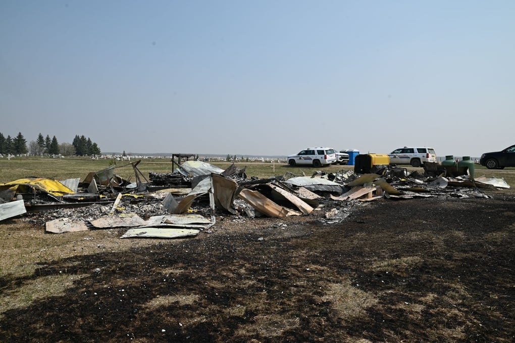 Trailer used for residential school investigative work northeast of Edmonton destroyed in fire