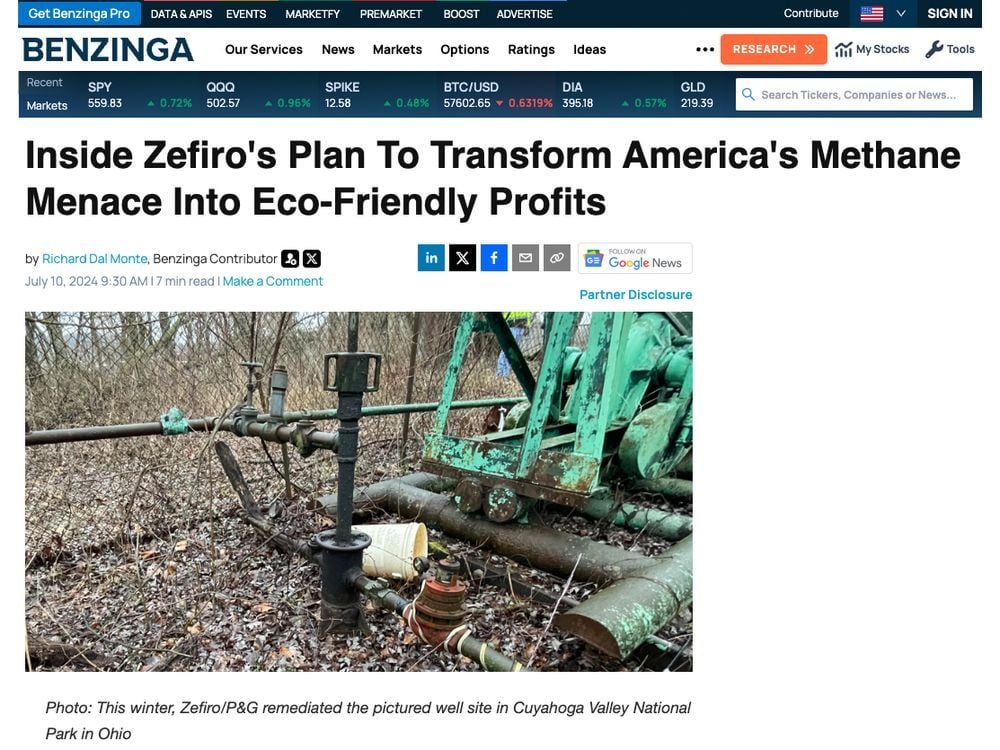 Zefiro Methane Corp. Announces U.S. Listing on OTCQB