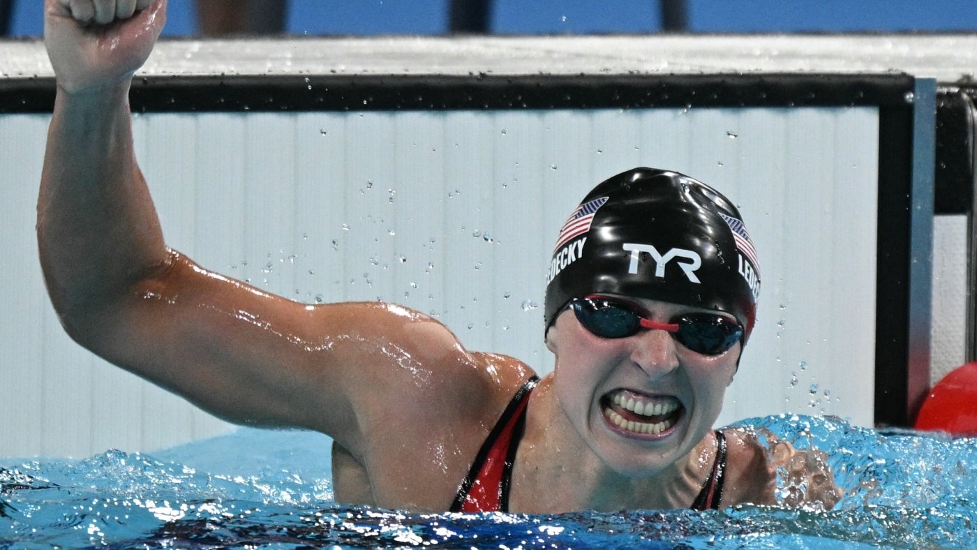 Katie Ledecky claims 8th gold medal after 1,500m win, notching new Olympic record