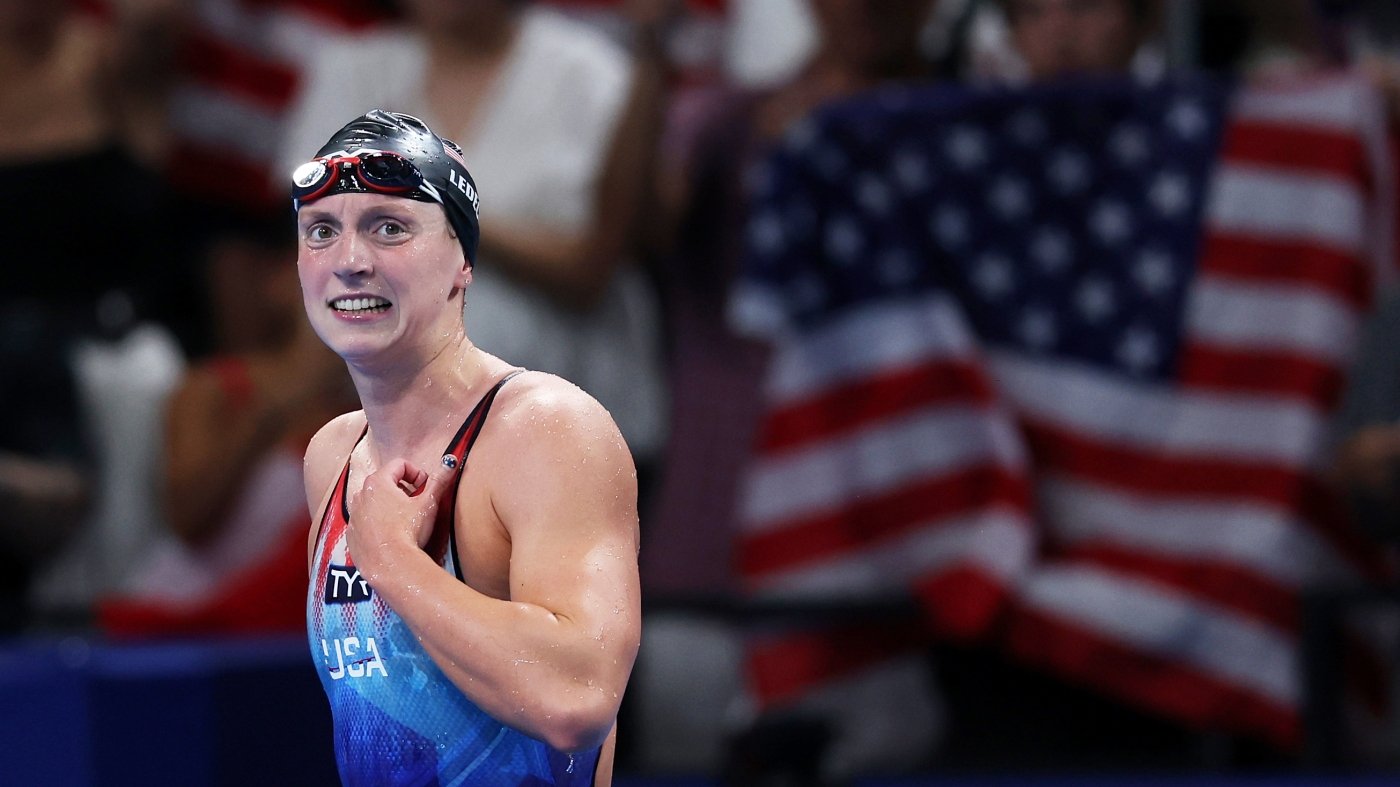 Katie Ledecky wins 800m, her 9th Olympic gold, as U.S. swimmers bounce back in Paris