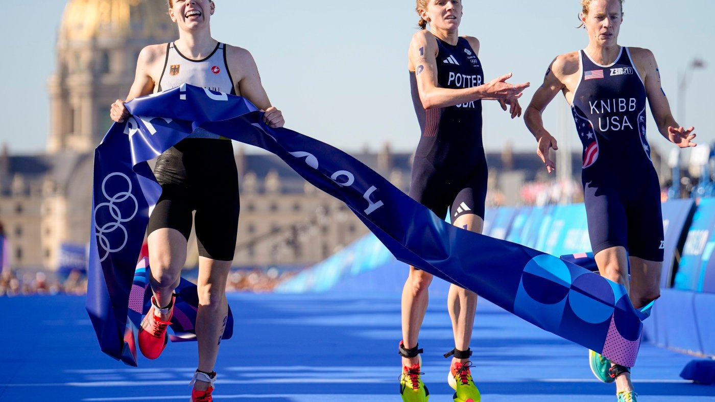 The U.S. wins silver in Olympic triathlon mixed relay after contesting close result