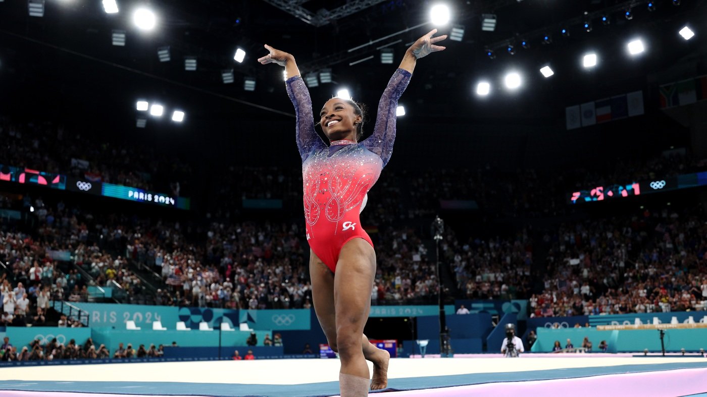 The gymnast Simone Biles wins silver to close what might be her final Olympic Games