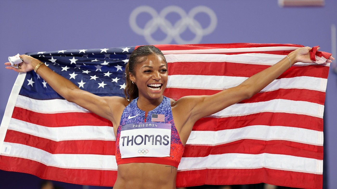 Gabby Thomas dominant in 200 meter Olympic final, capturing her first gold medal