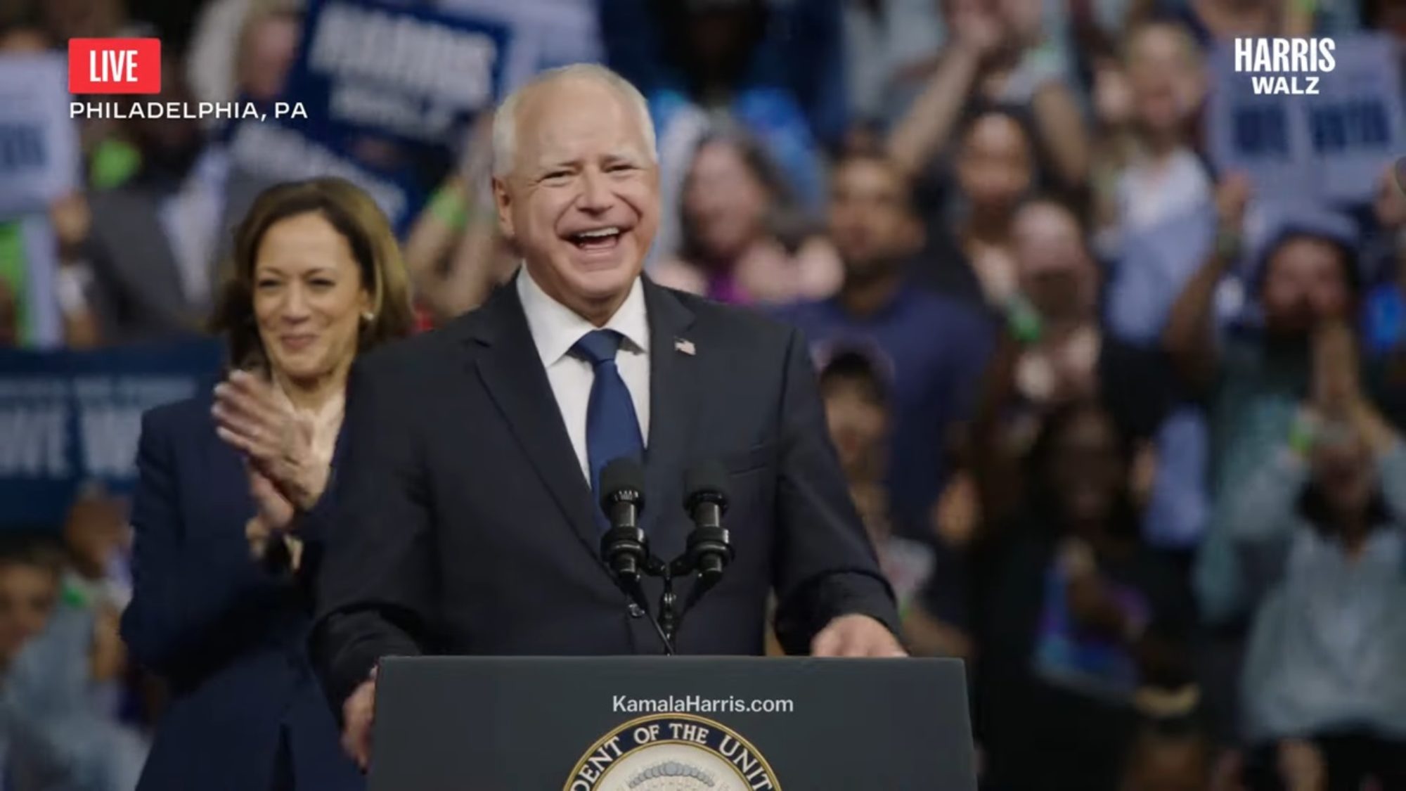 VP Kamala Harris/Gov. Tim Walz: News Networks Cover Big Philly Event