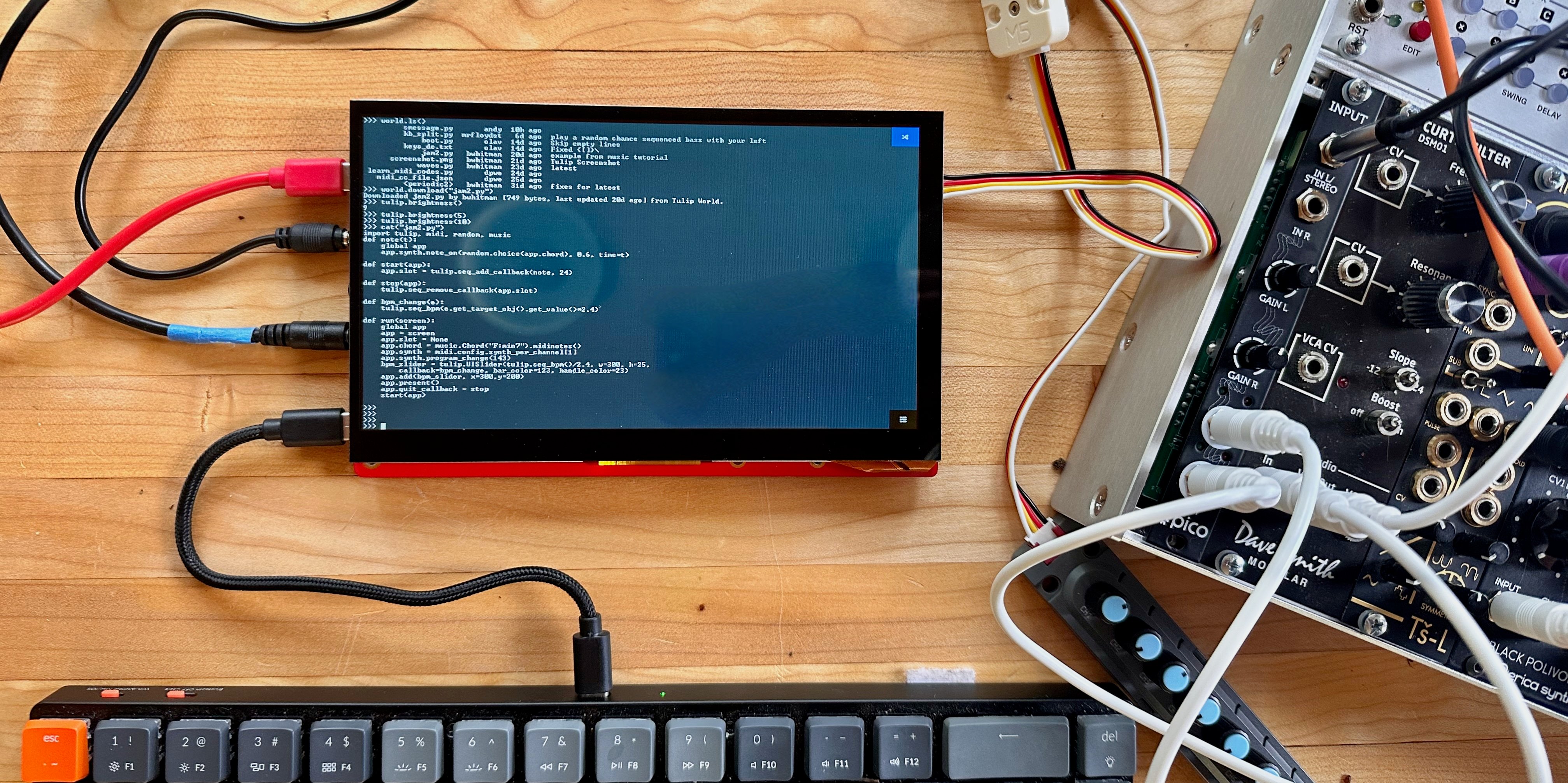 Tulip is a Micropython Synth Workstation, in an ESP32