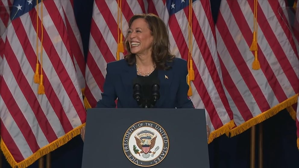 WATCH: Kamala Harris holds 1st campaign rally since Biden's withdrawal