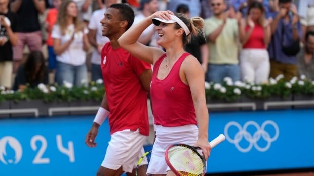 Auger-Aliassime, Dabrowski win mixed doubles tennis bronze medal