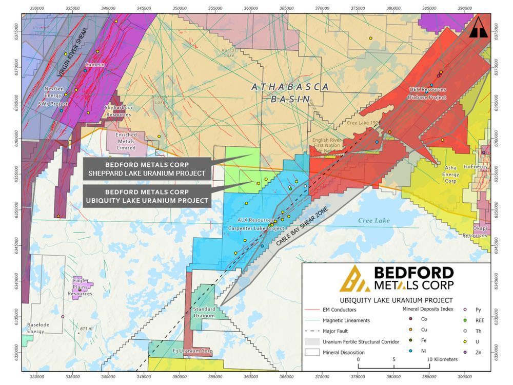 Bedford Metals Deploys Field Crew to Ubiquity Lake Uranium Project