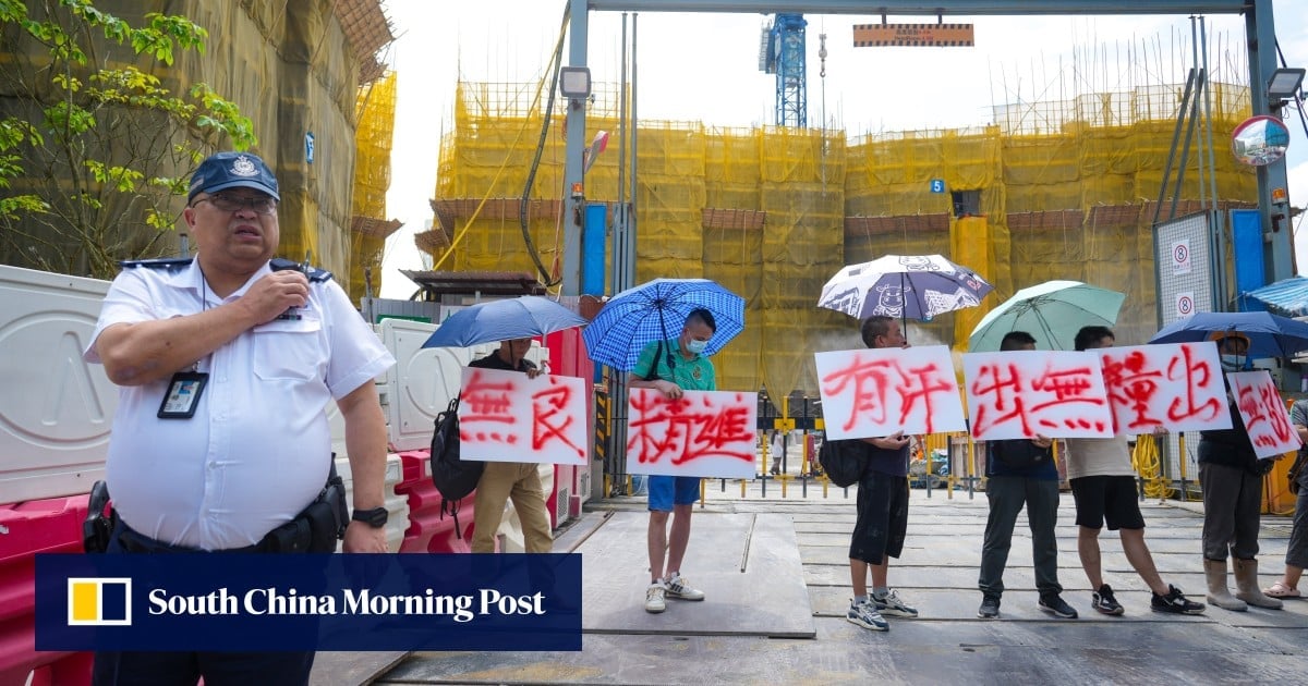 Dozens of Hong Kong labourers stage sit-in over unpaid wages amounting to HK$4 million