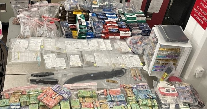 Edmonton convenience store shut down after drugs, illegal cigarettes, weapons found: EPS