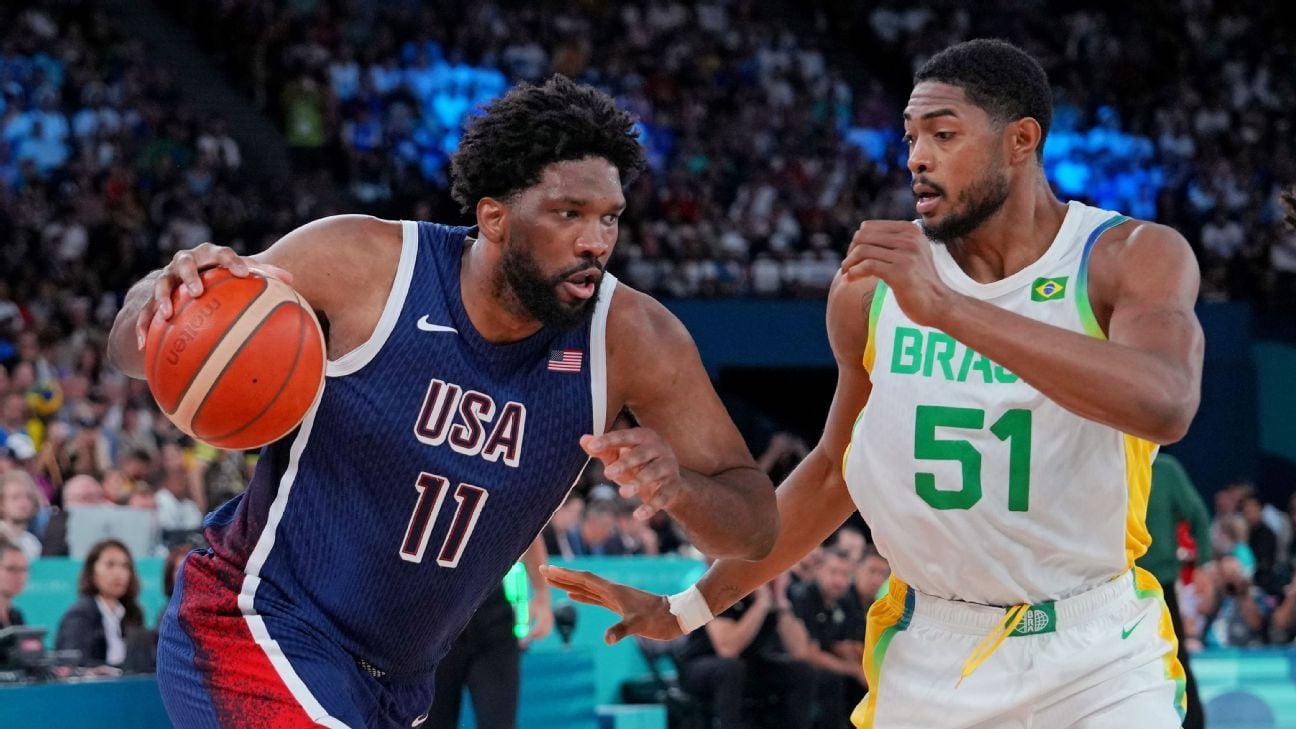 Embiid laughs off jeers, leads U.S. rout into semis