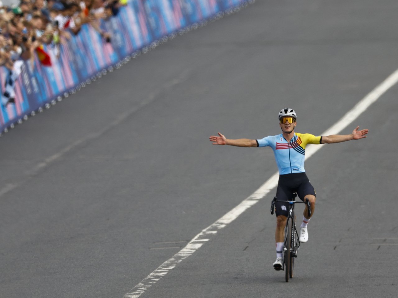 Evenepoel makes road race history; HK's Lau drops out