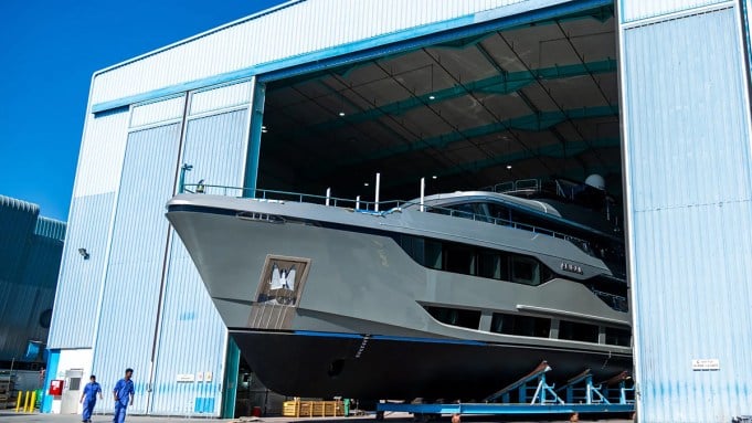 Forget Boring White. This New 123-Foot Superyacht Comes in a Sleek Custom Silver.