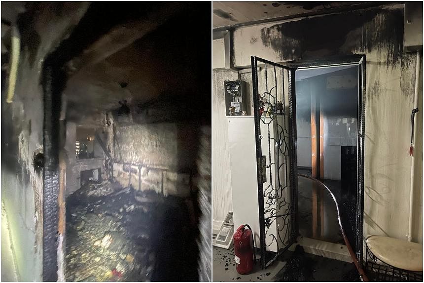 Four taken to hospital, 35 evacuated after early morning fire in Ang Mo Kio flat
