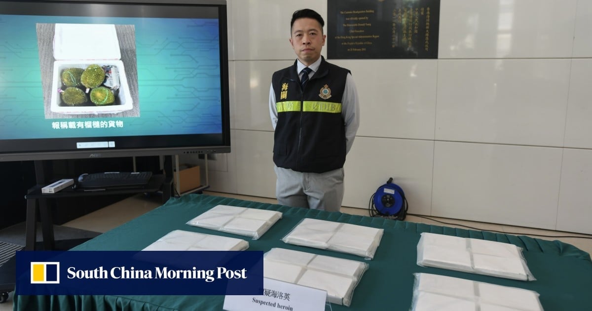 Hong Kong customs seizes HK$5.8 million of heroin hidden in durian shipment