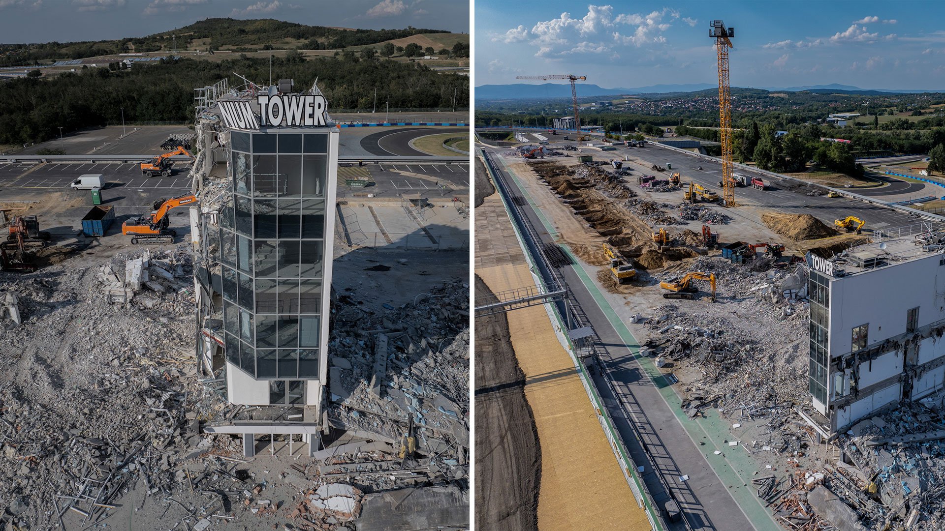 Iconic F1 track looks unrecognisable as it is demolished and reduced to heaps of rubble just three weeks after race