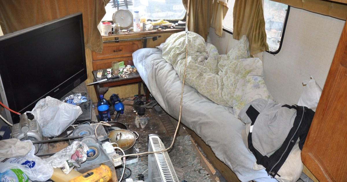 Inside the filthy caravan where man was kept as a slave and fed scraps for 26 years