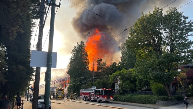 Major fire burning on Vancouver's west side