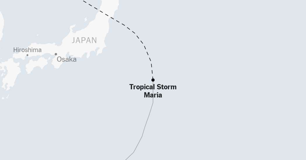 Map: Tracking Tropical Storm Maria