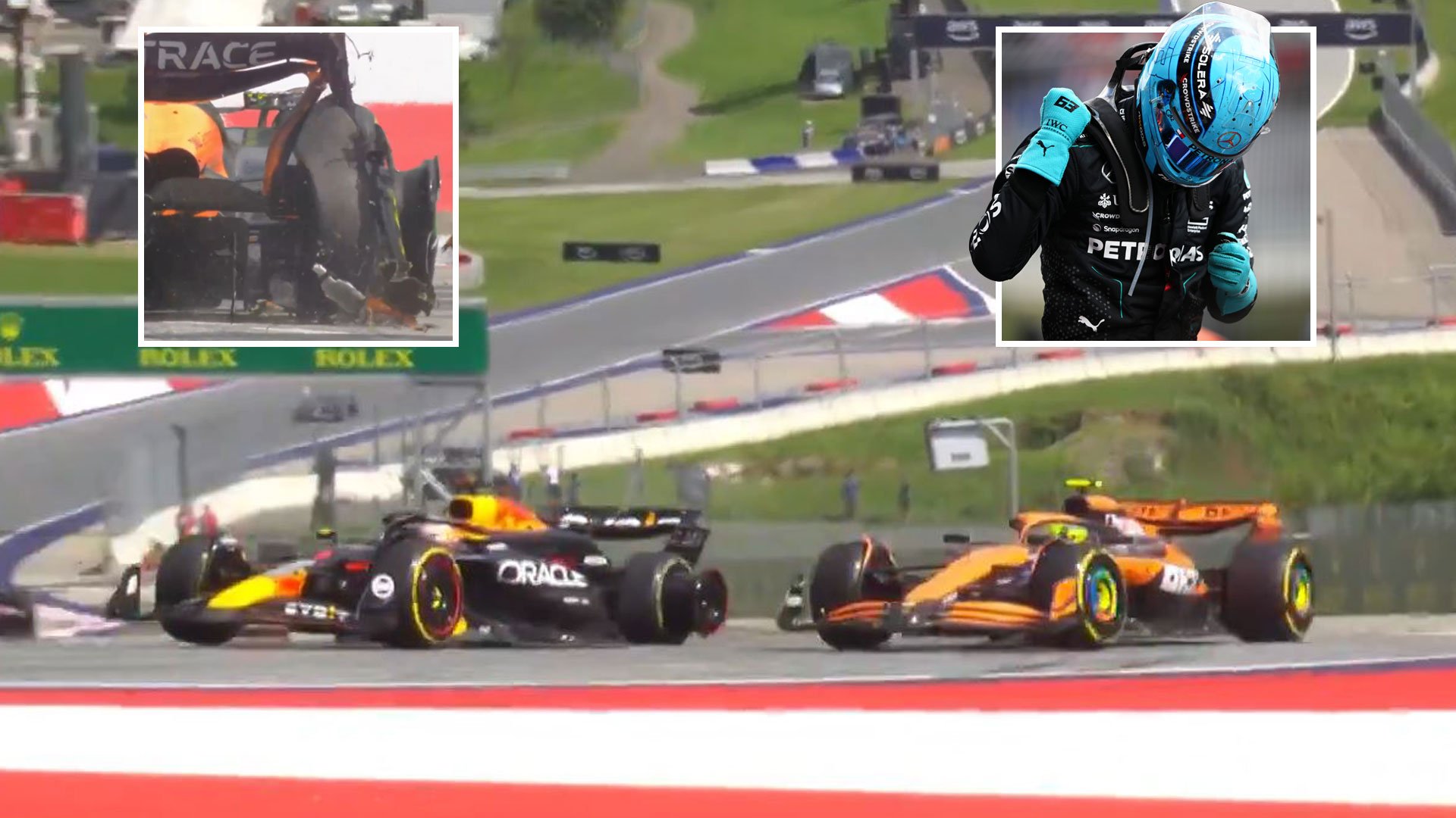 Max Verstappen slapped with huge penalty after controversial Austrian GP collision as George Russell claims shock win