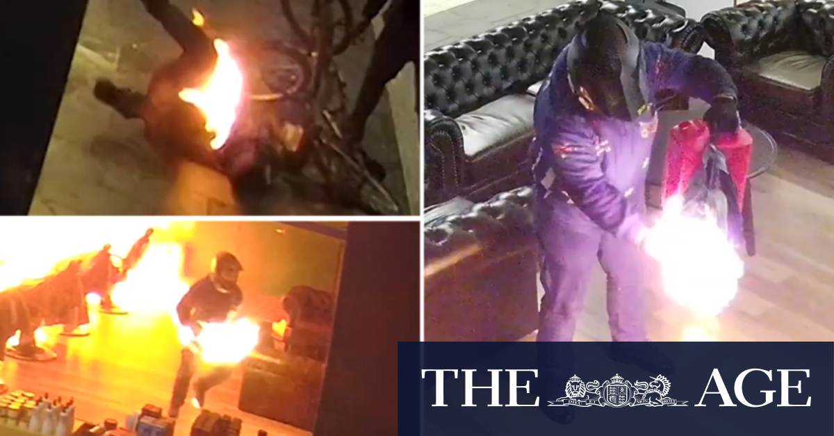 Offender sets himself alight in ACT barbershop blaze