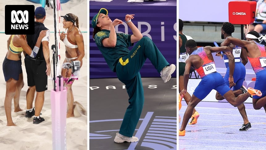 Olympic quick hits day 14: Raygun goes viral, US men stuff up the men's 4x100m relay, and DJ manages to calm down tense beach volleyball scenes