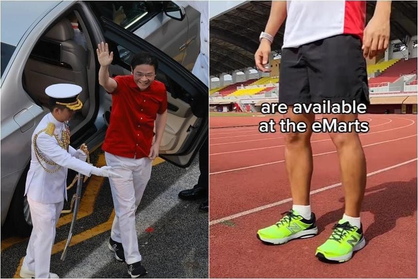 Photo of PM Lawrence Wong wearing New Balance shoes at NDP goes viral